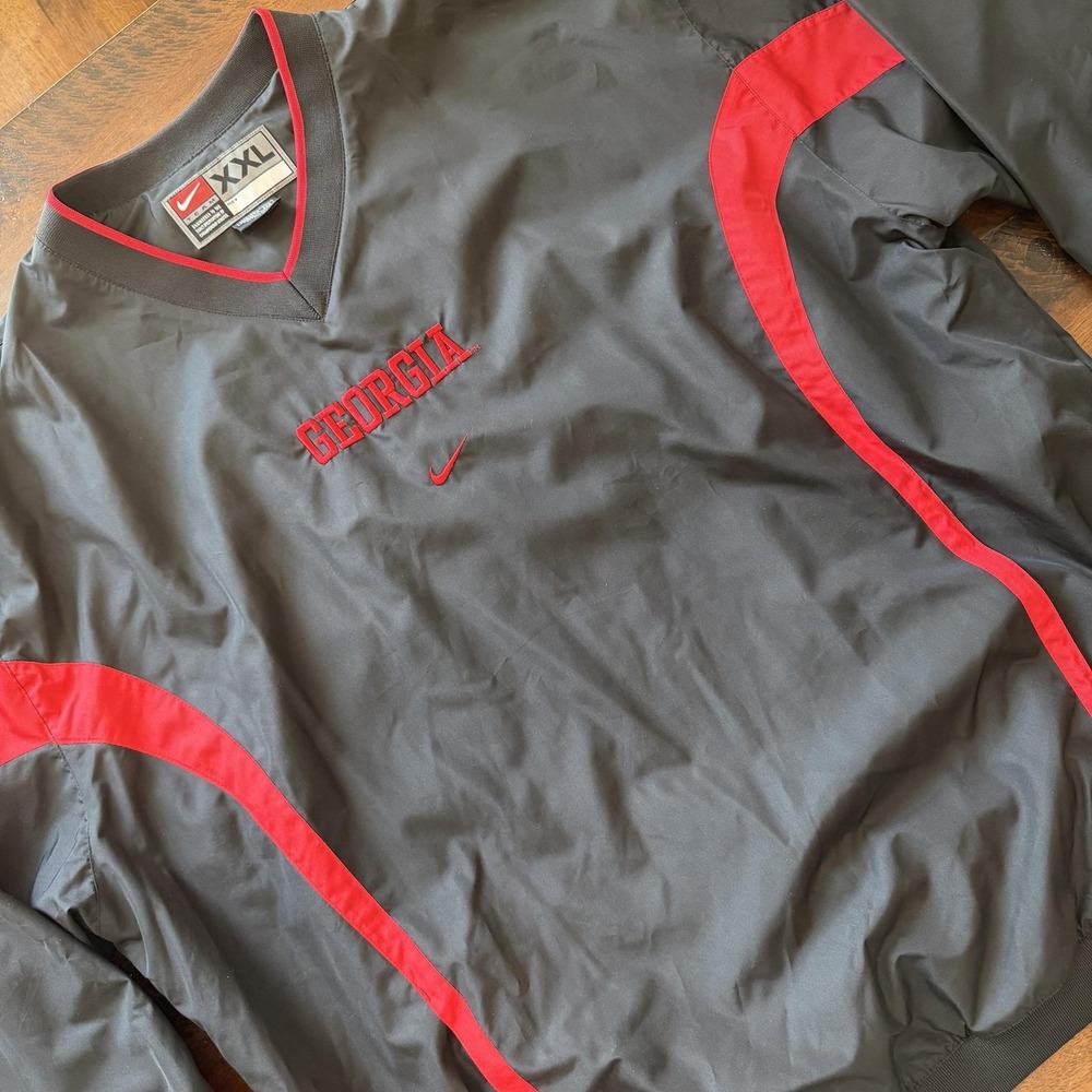 Vintage Georgia Bulldogs Jacket Mens 2XL NCAA Football Nike Clima Fit Black